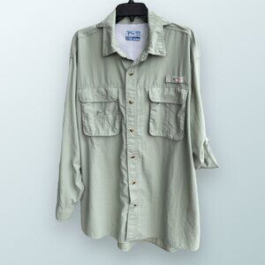 World Wide Sportsman Long Sleeve Vented Fishing Shirt Men's XL Light Green